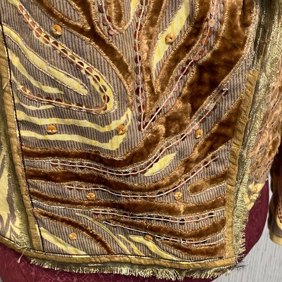 Sandy Starkman American Western Boho Textured Style Blazer Size Medium Vintage - Picture 3 of 14